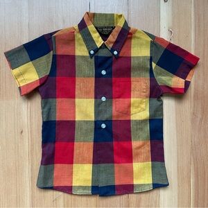 SEARS Vintage Button Up Shirt Boys 4T Plaid PERMA PREST
